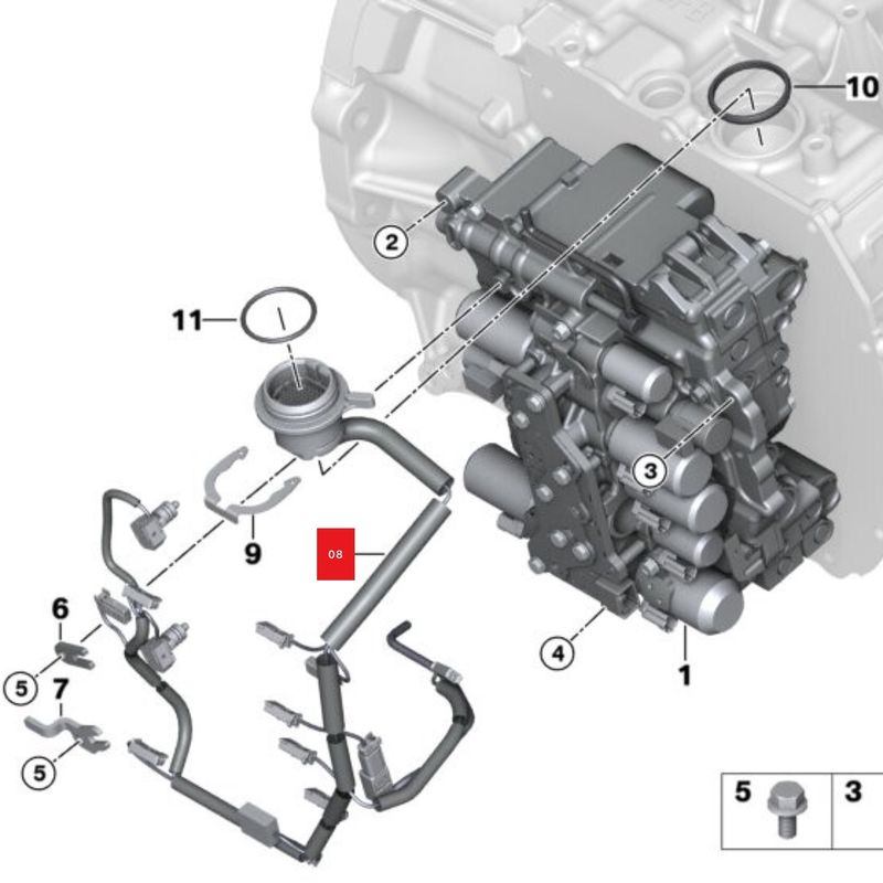 Goedkope gebruikte bedrading voor BMW MINI GA6F21AW TF-72SC uit versnellingsbak demontage