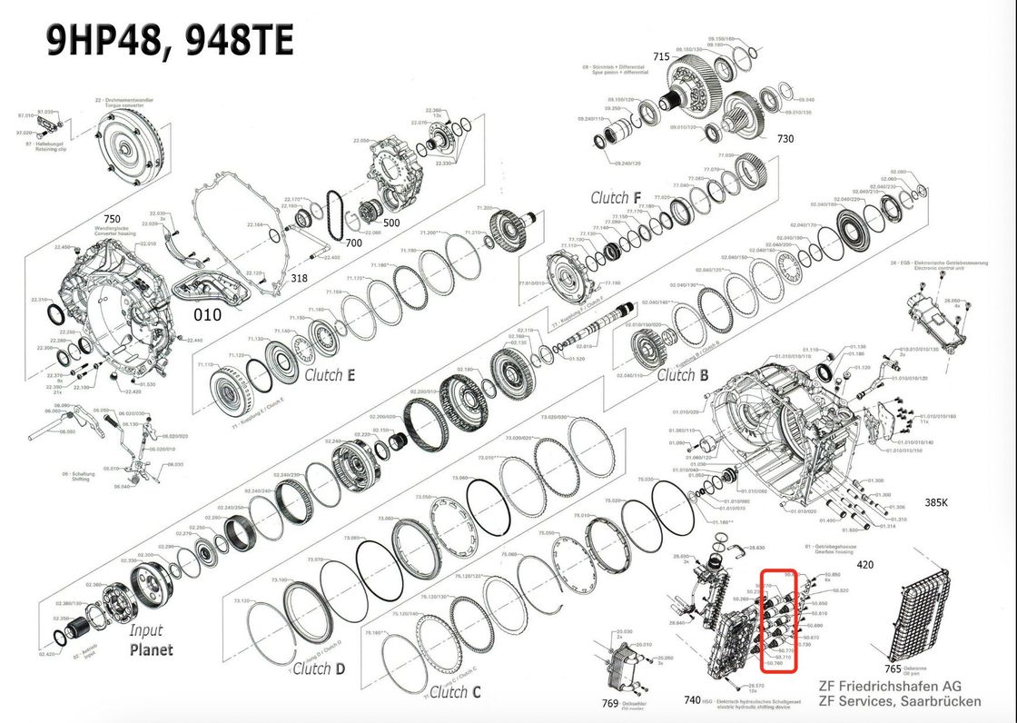 Transmesun Automatische Transmissie 9HP-48 Solenoïde Valve Repair Kit 10 Individuele Solenoïde Valve Sets Voor Land Rover Range Rover Evoque