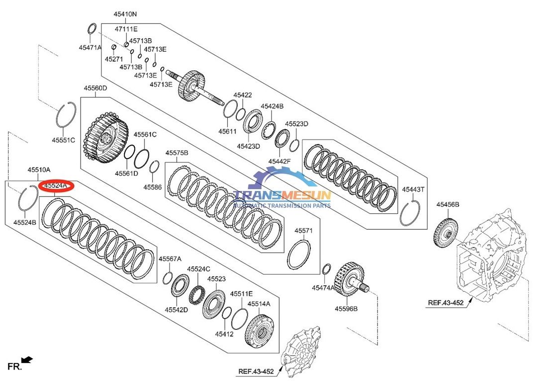 nieuwe A6MF2-2 automatische transmissie onderdelen Clutch plaat assembly 455253F800 voor KIA 2011-2024 Sportage 2.4L